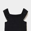 Blouse smock&eacute;e ajust&eacute;e avec volants noir fille