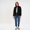 Gilet polaire zipp&eacute; manches longues noir femme