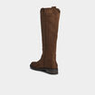 Bottes hautes zipp&eacute;es marron fonc&eacute; femme