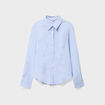 Chemise cintr&eacute;e manches longues bleu ciel femme