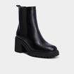 Boots chelsea &agrave; talons noir femme