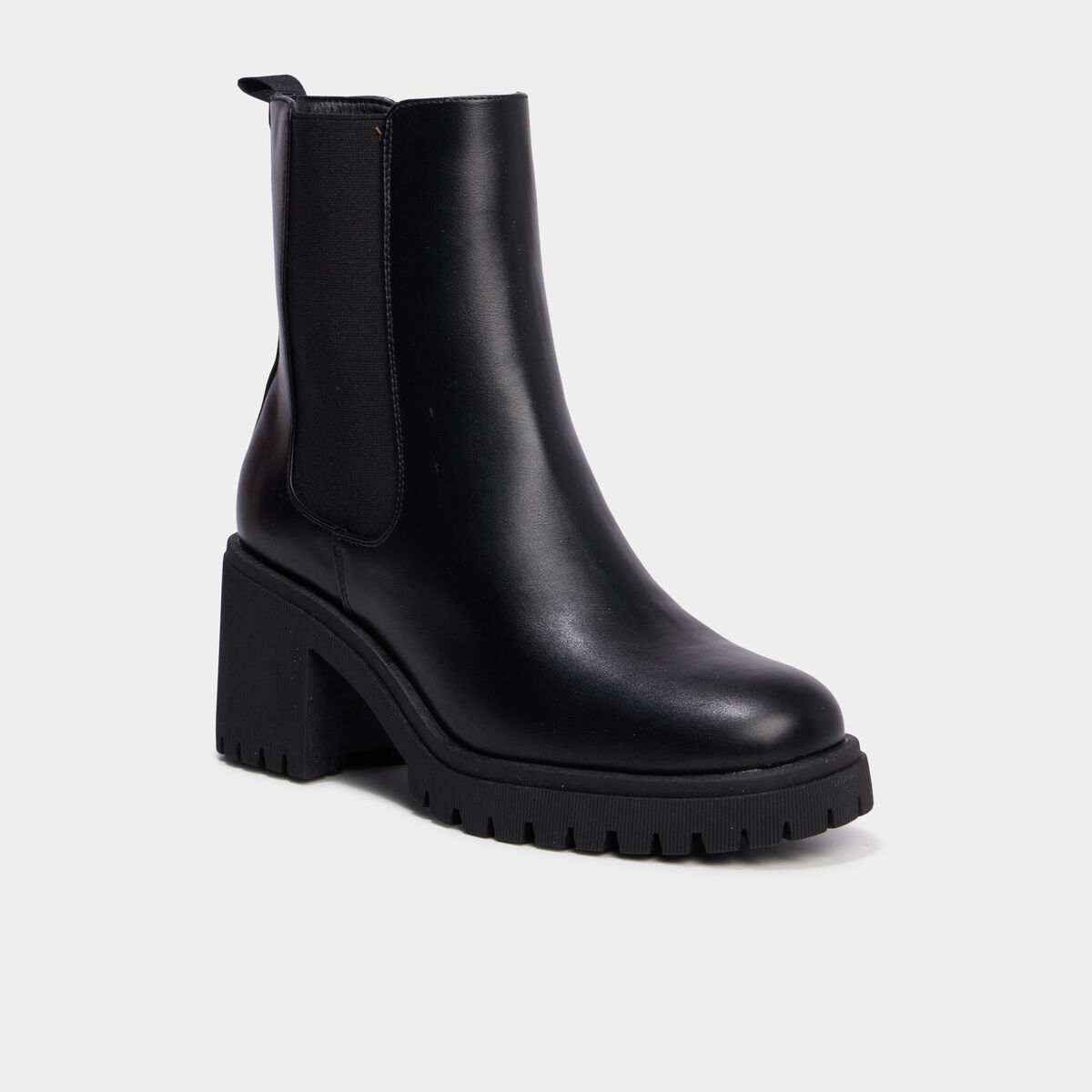Boots chelsea &agrave; talons noir femme