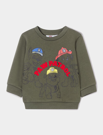 Sweat manches longues Pat Patrouille vert kaki bébé garçon