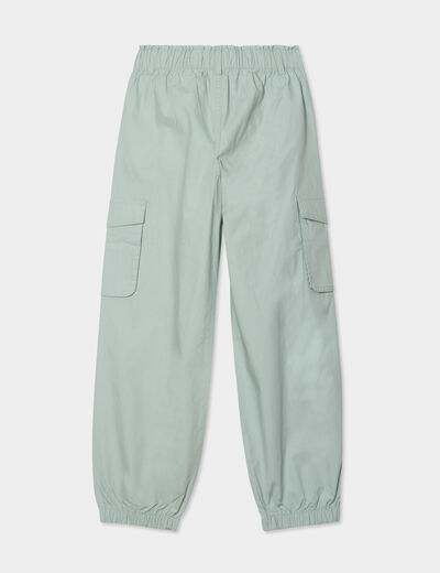 Pantalon parachute battle poches côtés vert pastel fille