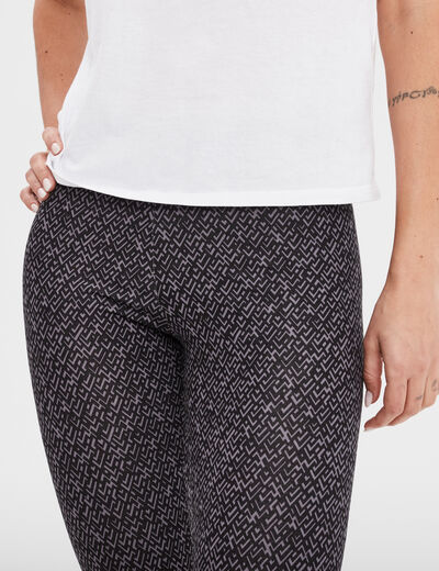 Legging long taille haute gris femme