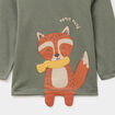 T-shirt avec détails fantaisie coton vert kaki bébé garçon
