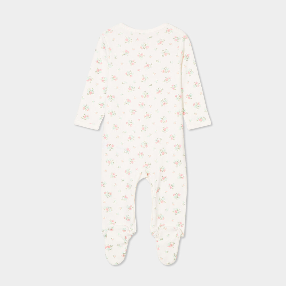Dors-bien coton manches longues ecru bébé fille