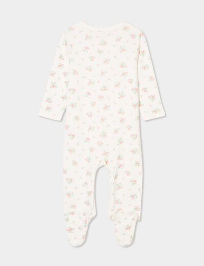 Dors-bien coton manches longues ecru bébé fille
