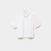 Chemise droite manches 3/4 coton blanc femme