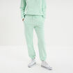 Pantalon jogging droit molleton vert clair femme