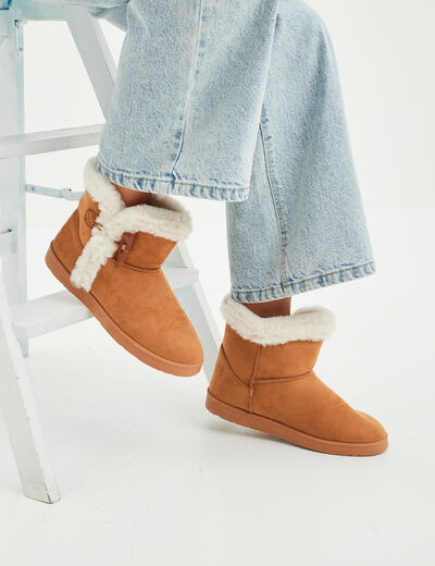 Bottines fourr&eacute;es marron femme