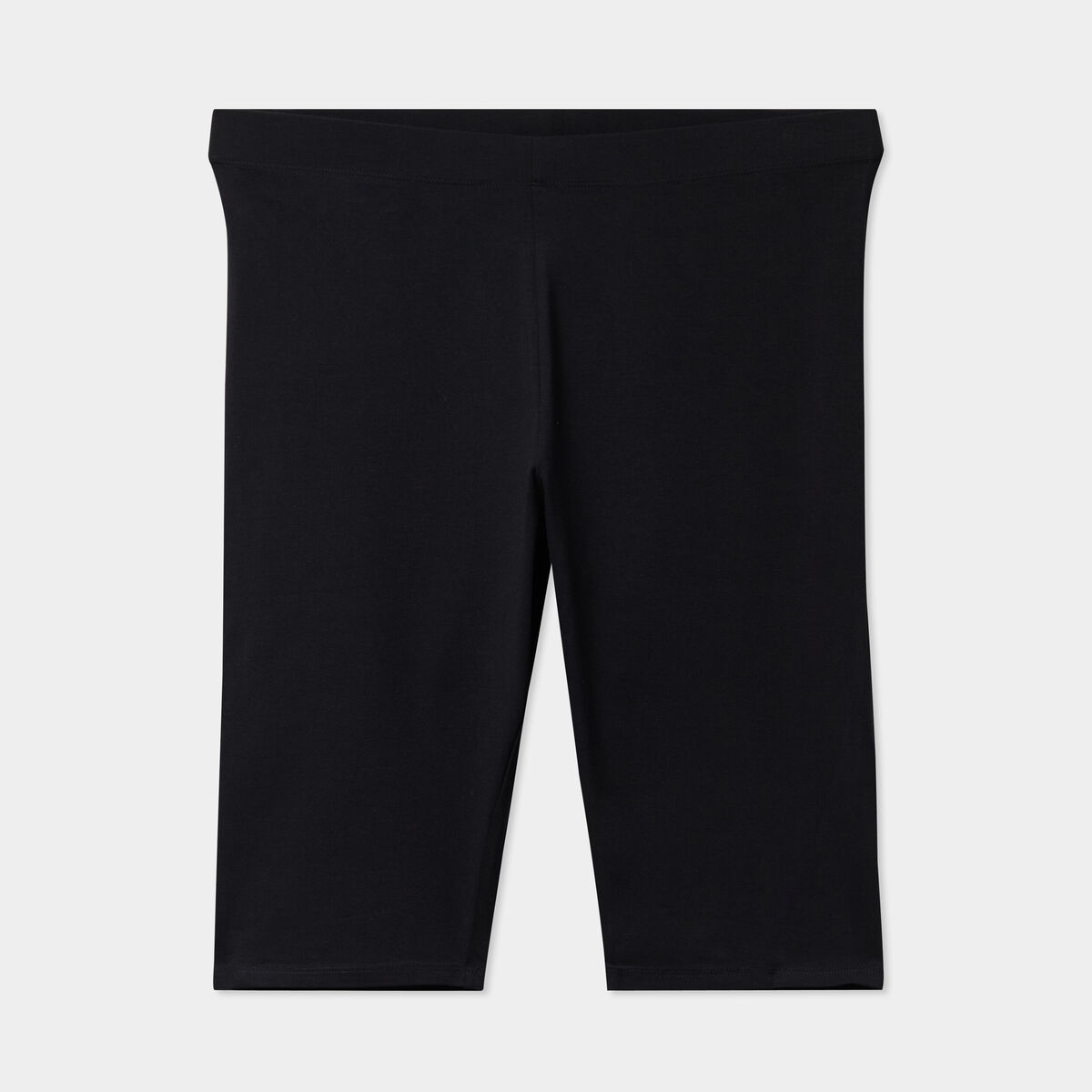 Short legging cycliste coton noir femme grande taille