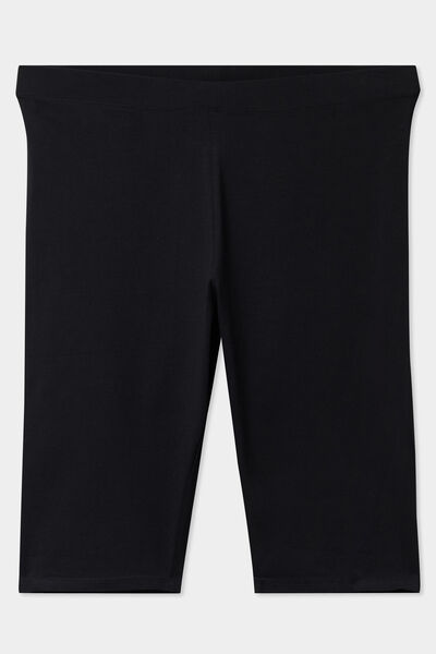 Short legging cycliste coton noir femme grande taille