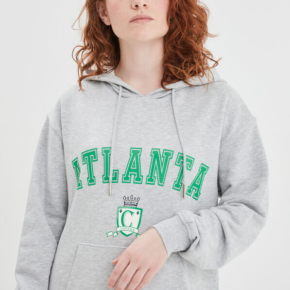 Robe sweat droite à capuche Creeks gris clair femme