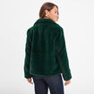 Veste fausse fourrure zippée vert foncé femme