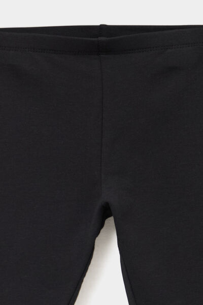 Legging doubl&eacute; coton noir b&eacute;b&eacute; fille