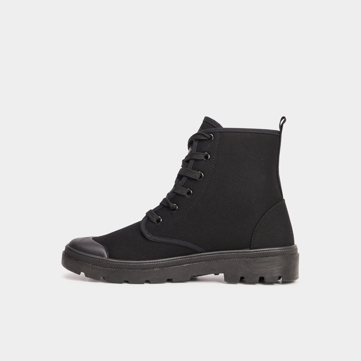 Baskets montantes en toile Trappeur noir femme