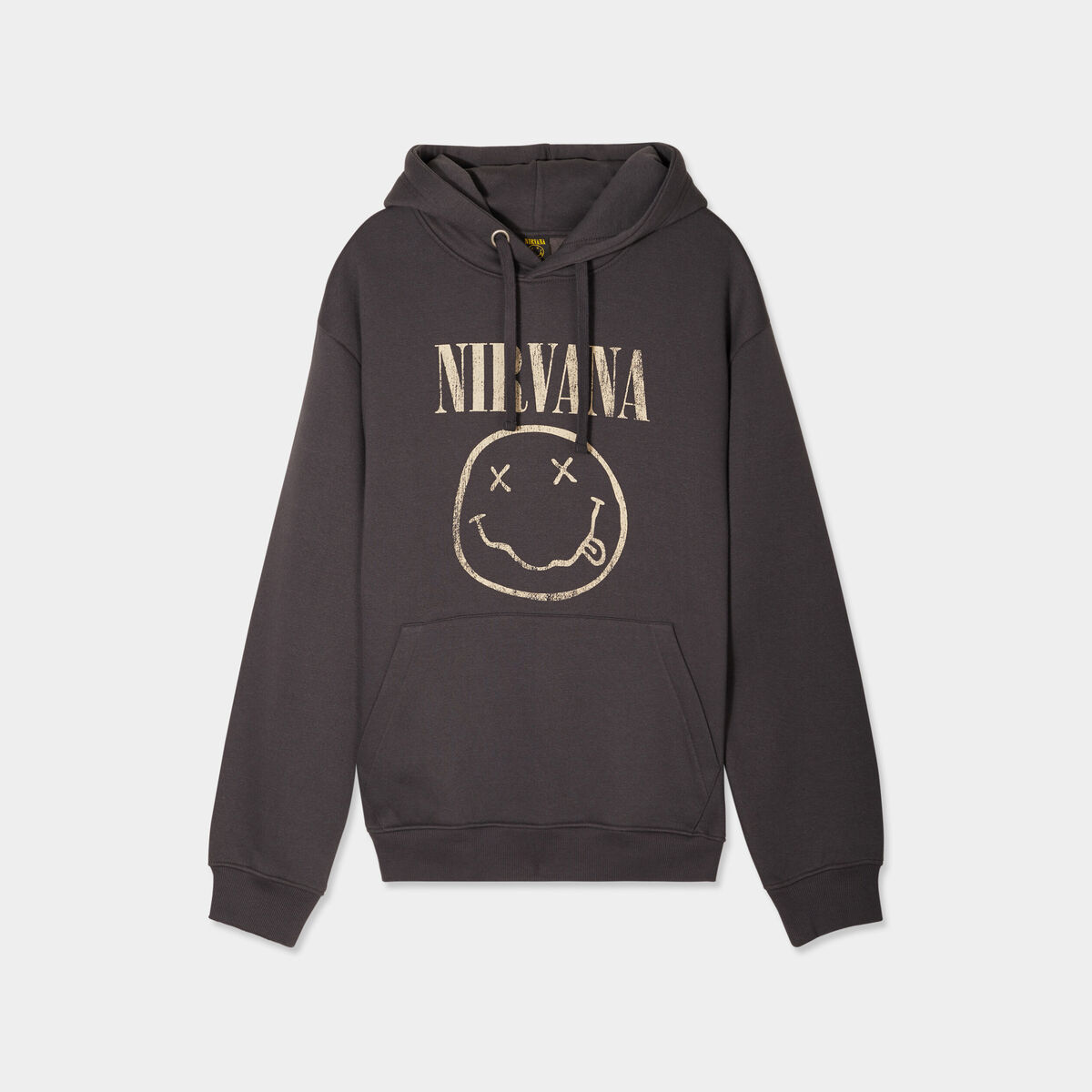 Sweat à capuche hoodie coton Nirvana noir homme