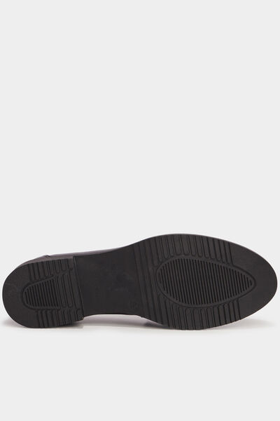 Mocassins en cuir noir femme