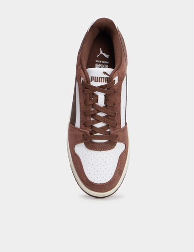 Baskets &agrave; lacets en cuir Puma Slam SD marron homme