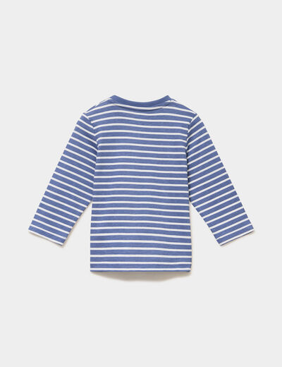 T-shirt manches longues coton ecru b&eacute;b&eacute; gar&ccedil;on