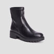 Bottines ranger crant&eacute;es bout rond noir femme
