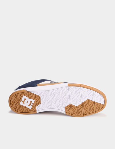 Baskets en cuir antid&eacute;rapantes bleu homme