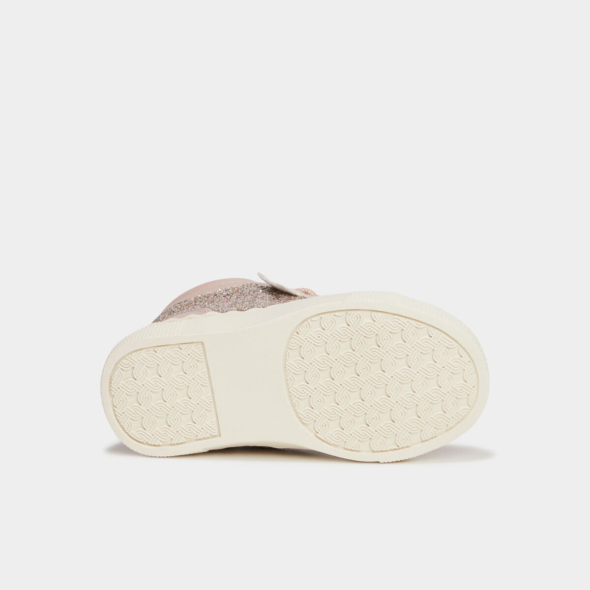 Baskets montantes zipp&eacute;es rose clair b&eacute;b&eacute; fille
