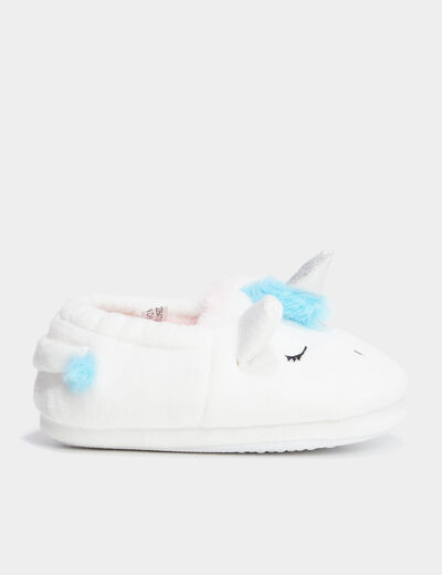 Chaussons effet polaire blanc fille