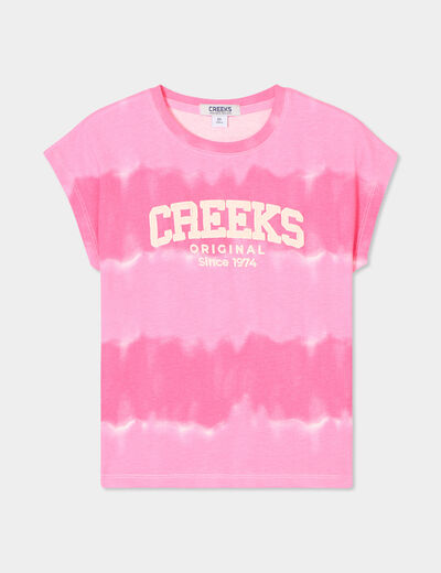 T-shirt manches courtes coton ecru fille