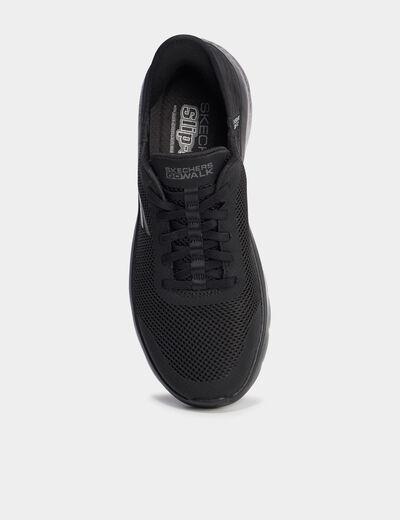 Baskets running lacets élastiqués noir femme
