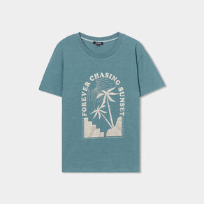 T-shirt manches courtes Liberto vert foncé femme