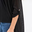 Gilet fin mi long manches 3/4 noir femme