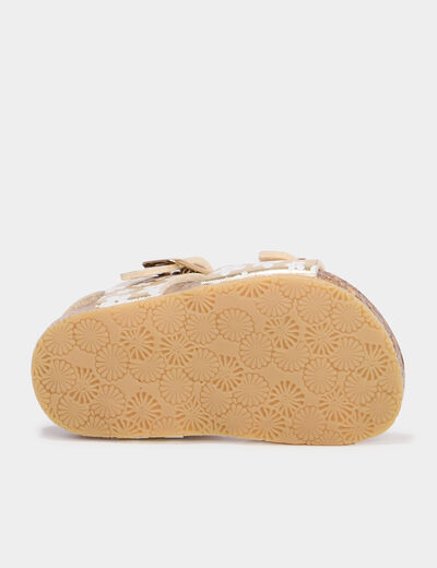 Sandales avec boucles jaune or bébé fille