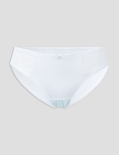 Culotte en coton avec dentelle blanc femme