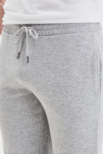 Jogging droit molleton gris homme