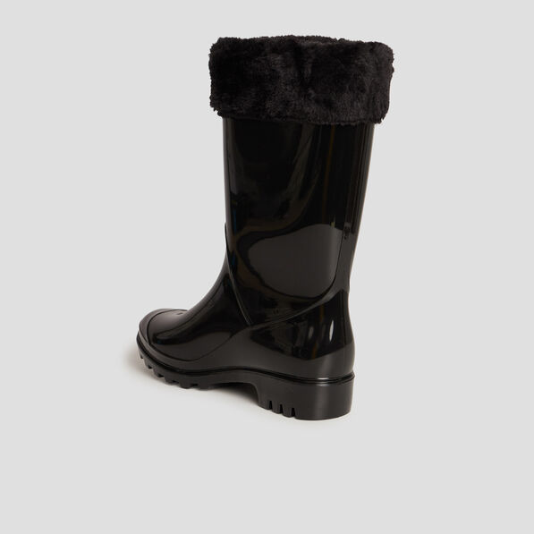 bottes de pluie fourrees noir femme Bottes de pluie fourrées noir femme