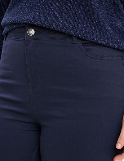 Pantalon straight taille haute Modavista bleu marine femme grande taille