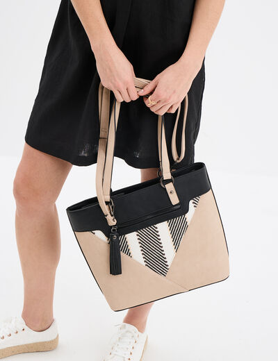 Sac porté-épaule rectangulaire sable femme