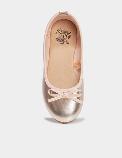 Ballerines effet métallisé jaune or fille