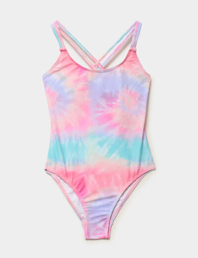 Maillot de bain une pi&egrave;ce tie and dye multicolore fille