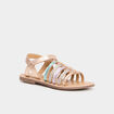 Sandales brides tressées en cuir multicolore fille