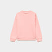 Sweat col rond manches longues rose poudr&eacute;e fille