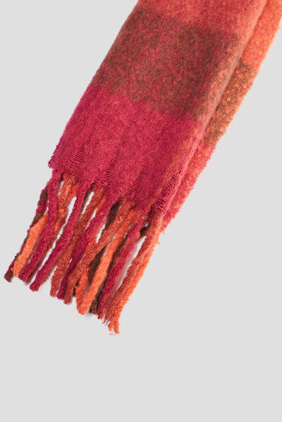 Écharpe à franges multicolore femme