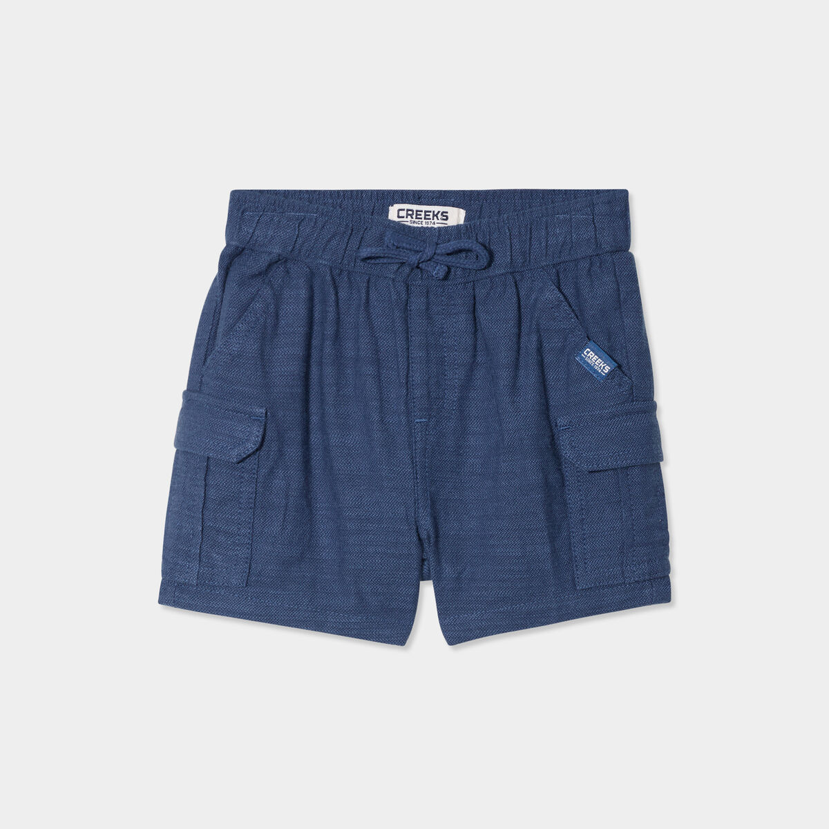 Short poches battle coton bleu marine bébé garçon