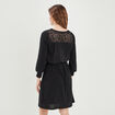 Robe pull courte ceinturée dos dentelle noir femme