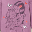 Sweat col rond Les Sisters violet fille