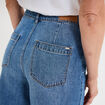 Jeans cargo large coton denim stone femme