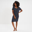 Chemise de nuit manches courtes bleu marine femme
