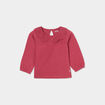 T-shirt col claudine broderie anglaise rose framboise bébé fille